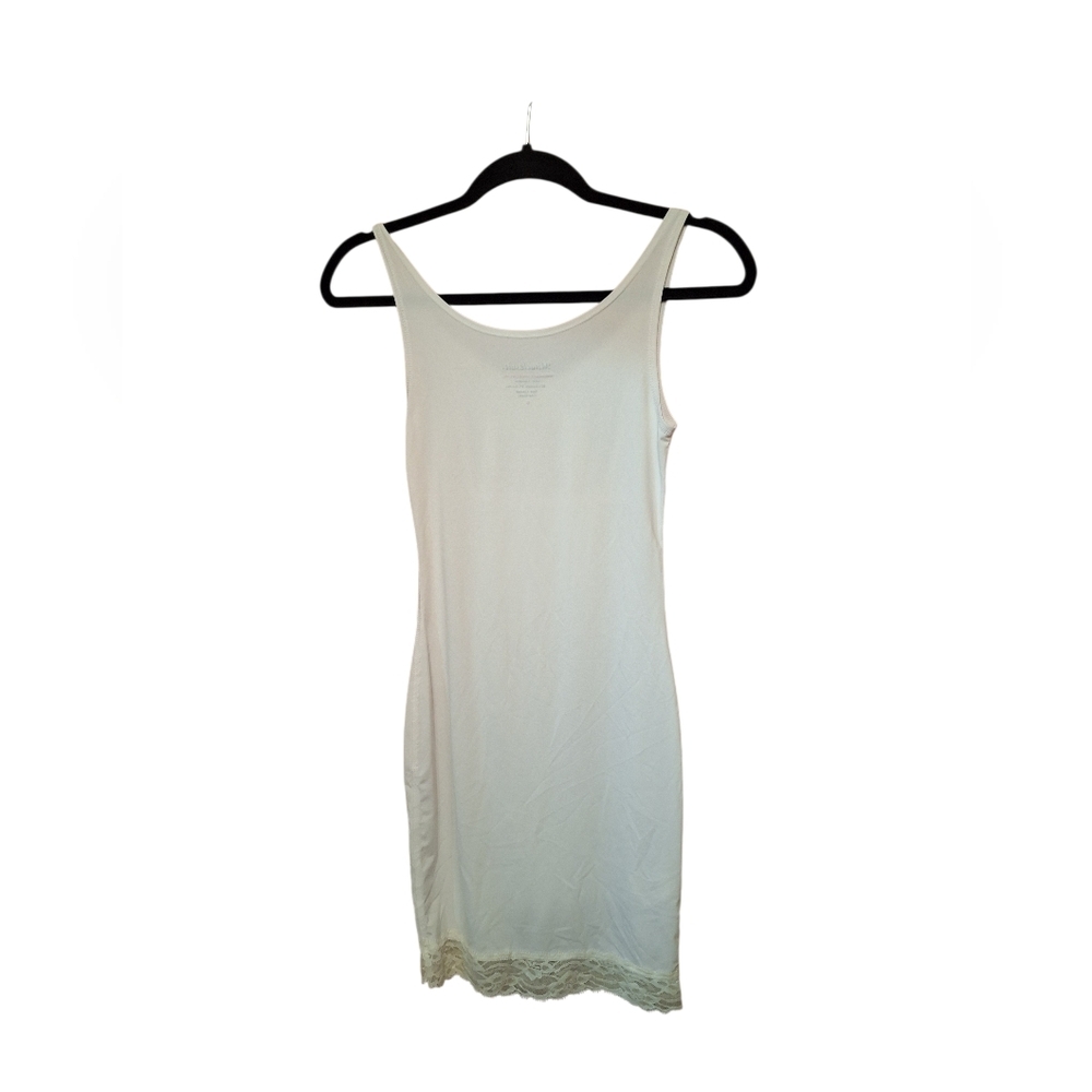 Miraclesuit White Chemise Slip LINER Ladies 6 Lace Trim Romantic Slimming READ